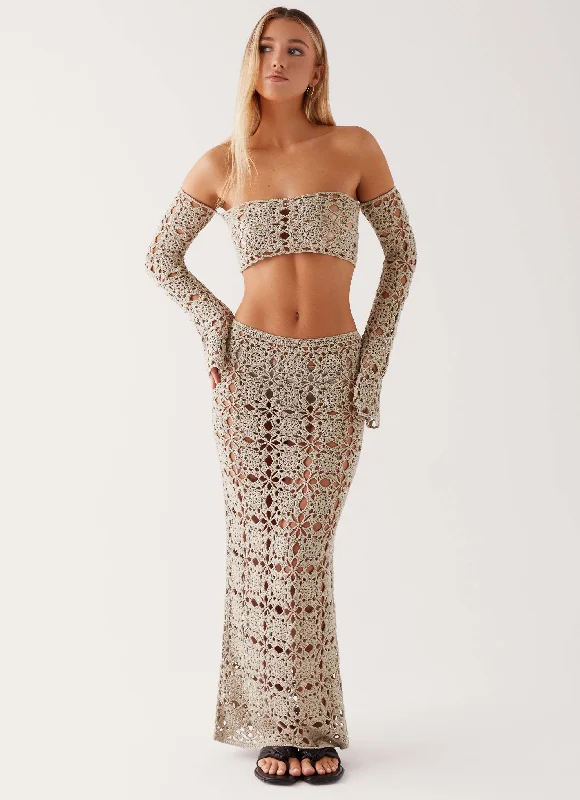 Exclusive Deals Just for You!Sorrentino Crochet Maxi Skirt - Sage