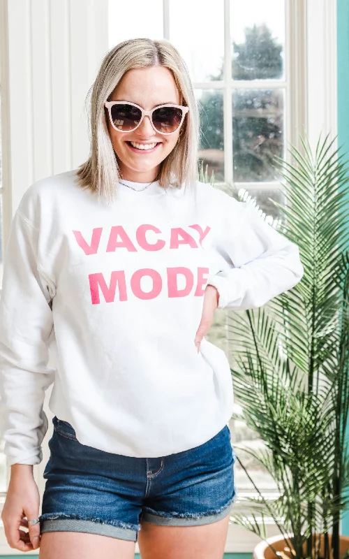 Don’t Wait – Shop Today!Vacay Mode Sweatshirt -White** - Final Sale