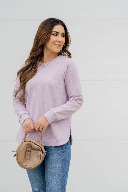 Limited-Time Price Drop!Textured Side Slit Sweatshirt