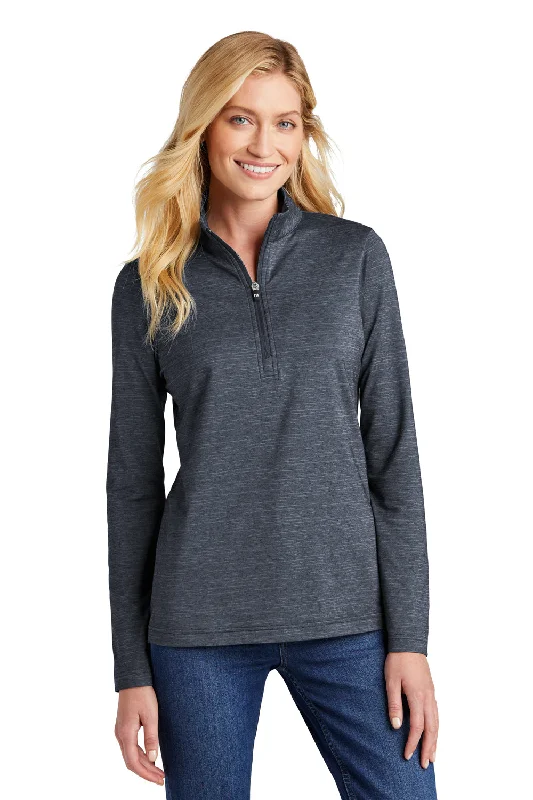 Get More for Less!TravisMathew Womens Crestview 1/4 Zip Sweatshirt - Heather Vintage Indigo Blue