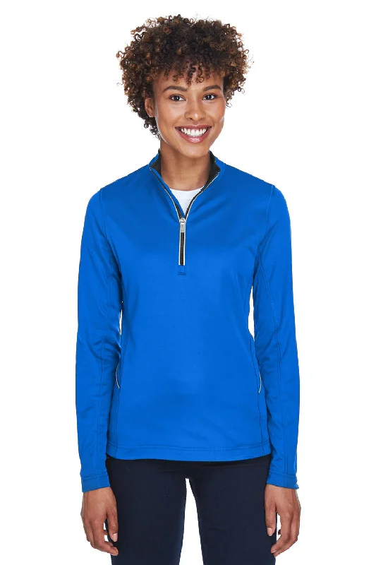 Grab Yours Before It’s Too Late!UltraClub Womens Cool & Dry Moisture Wicking 1/4 Zip Sweatshirt - Kyanos Blue