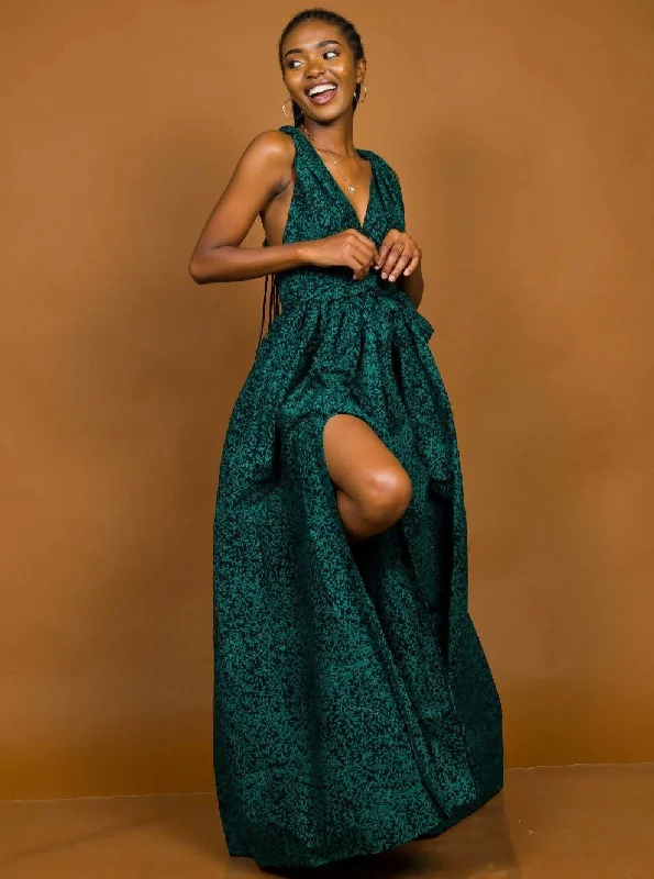 One Click Away from Big Savings!Nyateko Infinity African Print Dress - Green