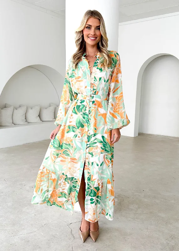 Score Big Savings Today!Anaisha Maxi Dress - Mint Palm