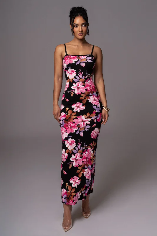 Price Drops You’ll Love!Black Floral Smooth Simplicity Maxi Dress