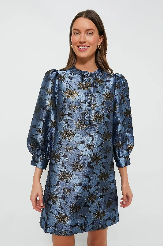 Shop Smart, Save Big!Blue Blossom Jacquard Samantha Dress