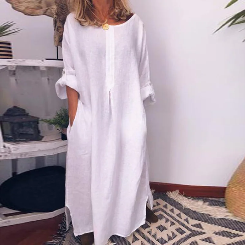 Get More, Spend Less – Shop Now!Amy Fashion - Casual Solid Color Oversize Maxi Dress