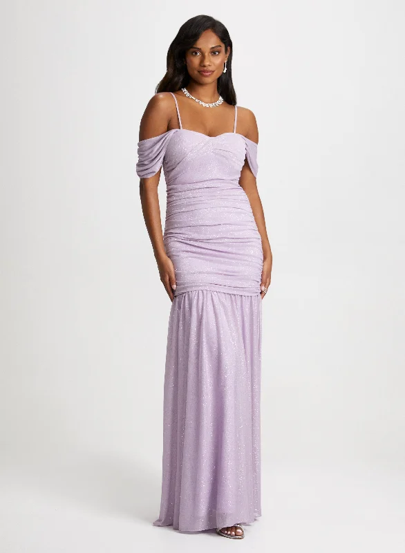 Limited Deals, Unlimited Savings!Drape Sleeve Glitter Dress