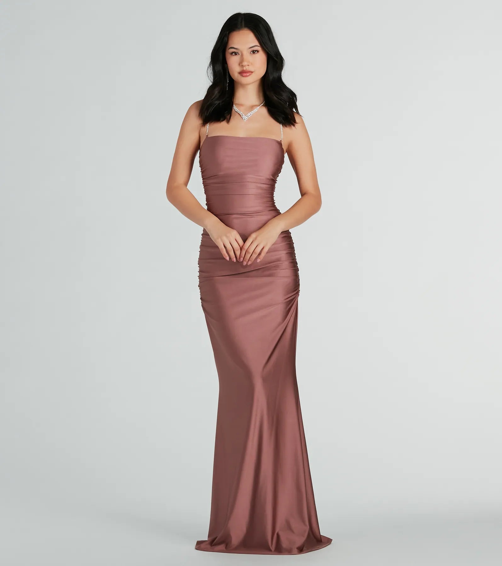 Today’s Deals, Tomorrow’s Regrets!Eliena Formal Rhinestone Strap Mermaid Dress