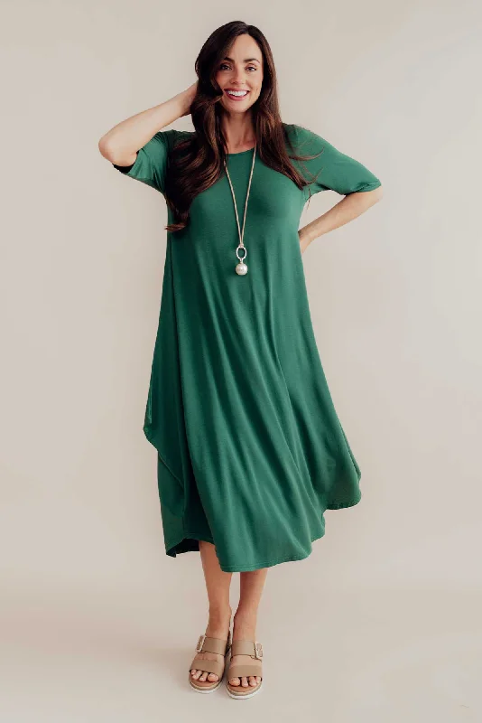 Time to Snag a Bargain!Emerald Micro Modal Tri Drape Dress