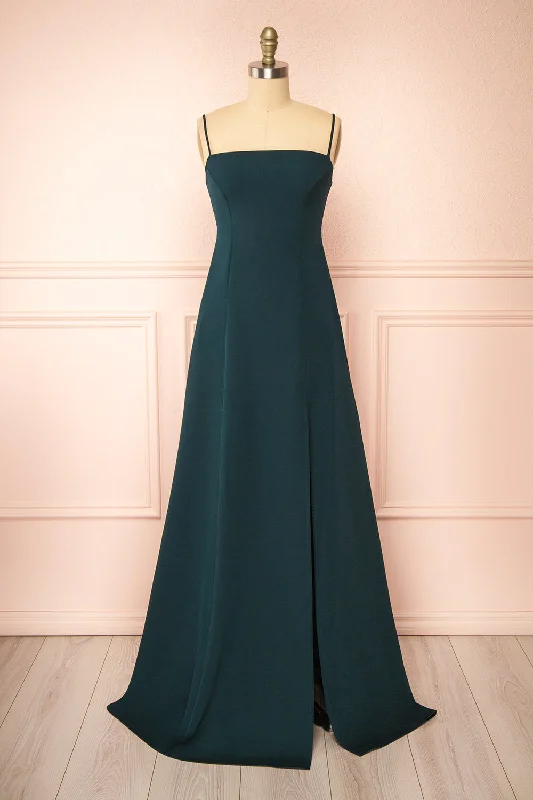 Huge Price Cuts Await!Estella Green | Maxi A-line Dress w/ Slit