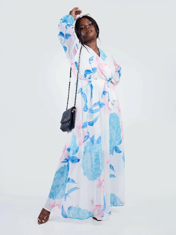 Mega Sale Happening Now!Belle Femme Where the Sun Takes Us Maxi Floral Dress - White