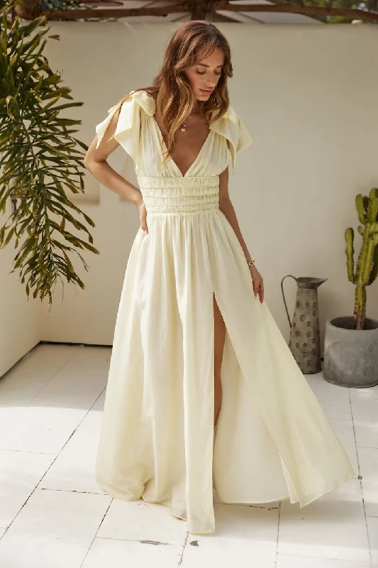 Limited Time Offer!Eyes Of A Goddess Maxi Dress Butter