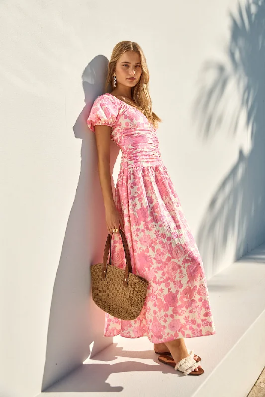 Hurry! While Supplies Last!FORTUNATE ONE Garden Party Maxi Dress Pink