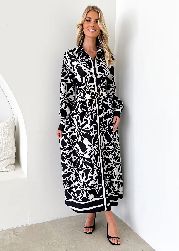 Exclusive Deals Just for You!Gotter Maxi Dress - Black Abstract