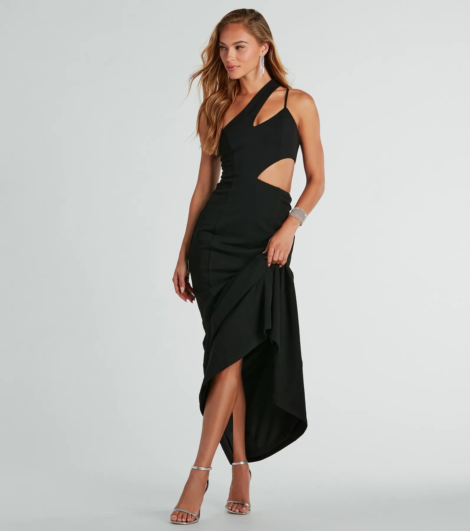 Find Your Perfect Deal Today!Katy V-Neck Cutout Mermaid Crepe Formal Dress