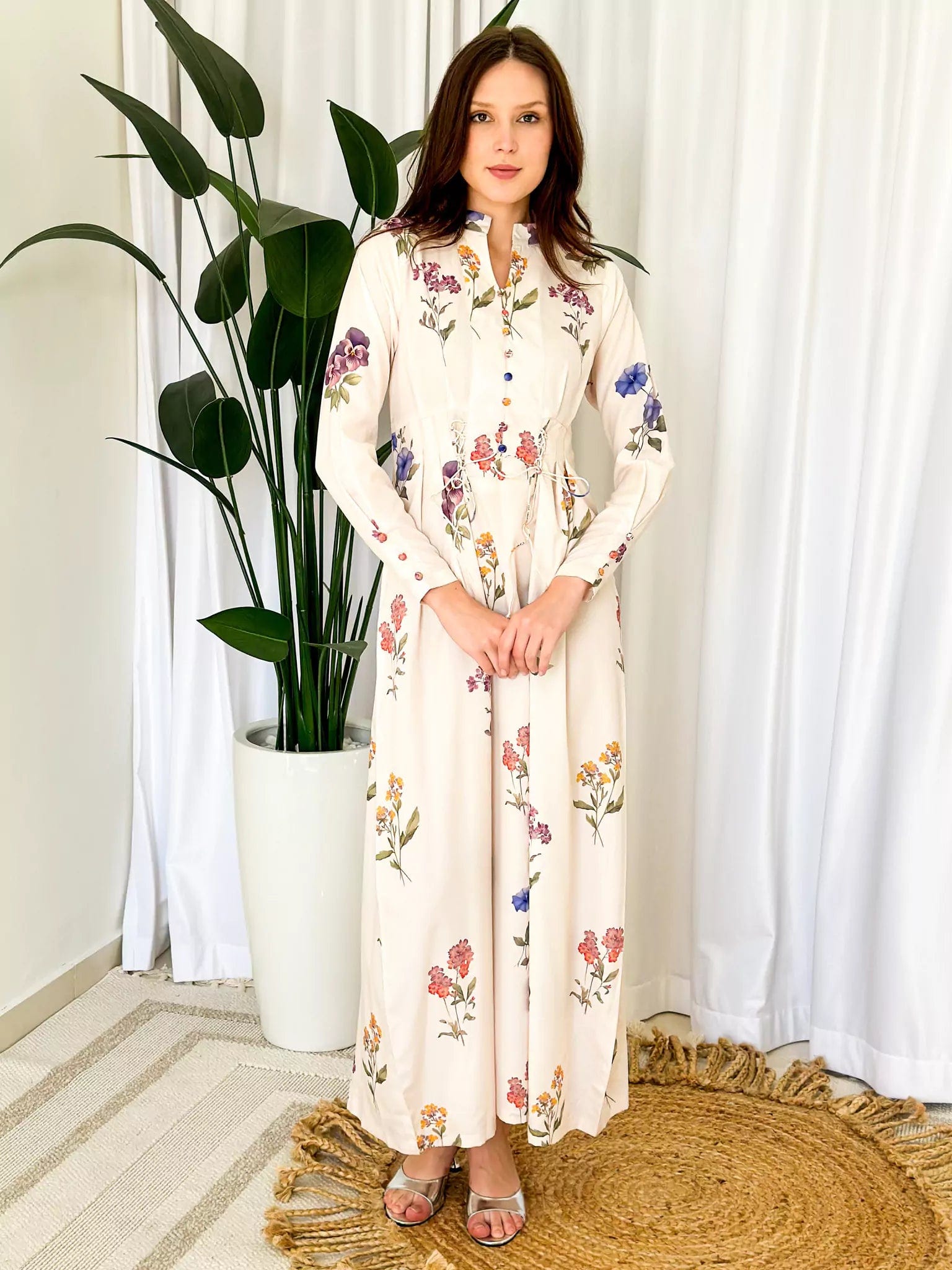 Bigger Savings, Better Shopping!Linda Printed Floral Long Dress