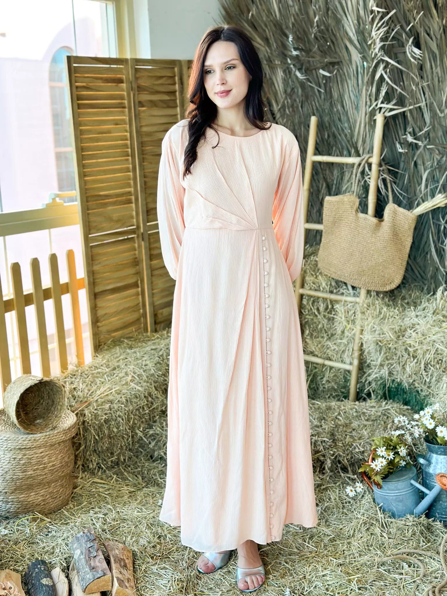 Hurry, Sale Ends Soon!Maple Front Button Style Long Dress