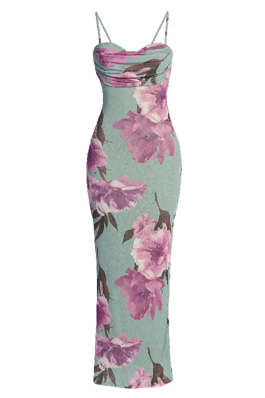 Shop More, Spend Less!Sage Floral Slinky Visions Of You Maxi Dress