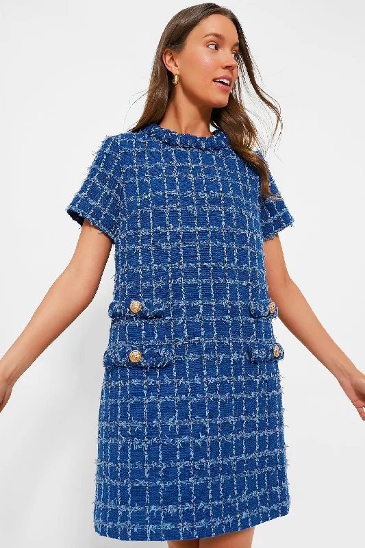 Your Shopping Spree Starts Here!Sapphire Tweed Jackie Dress