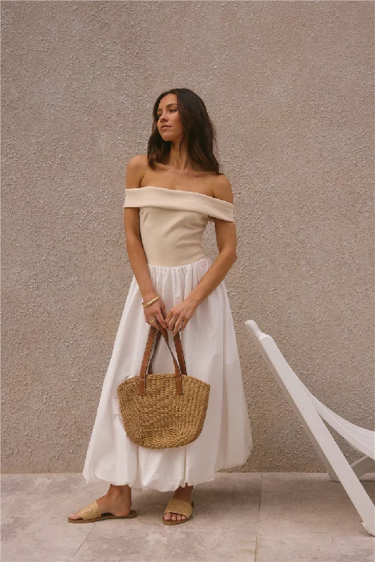 Buy More, Save More!Sophisticated Nights Bubble Hem Maxi Dress White