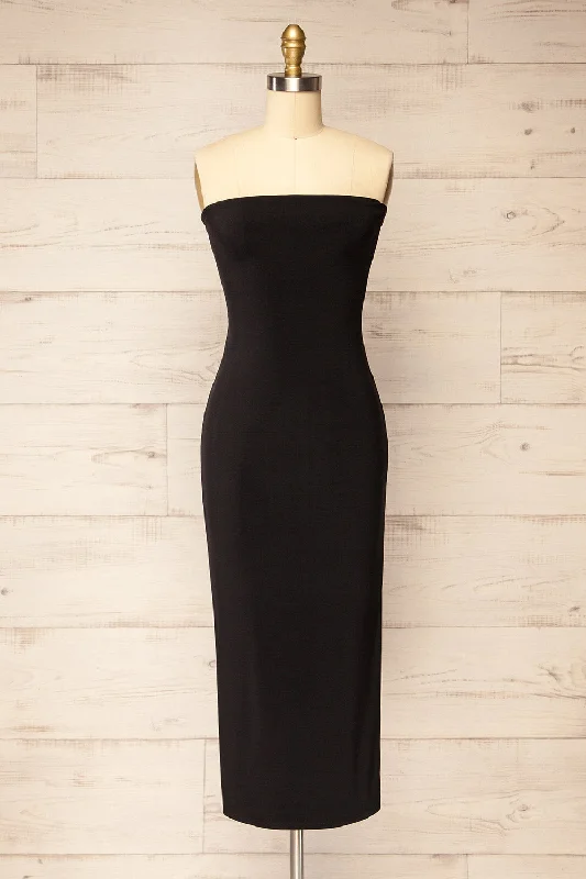 Your Favorite Items on Sale Now!Victorya Black | Strapless Fitted Midi Dress