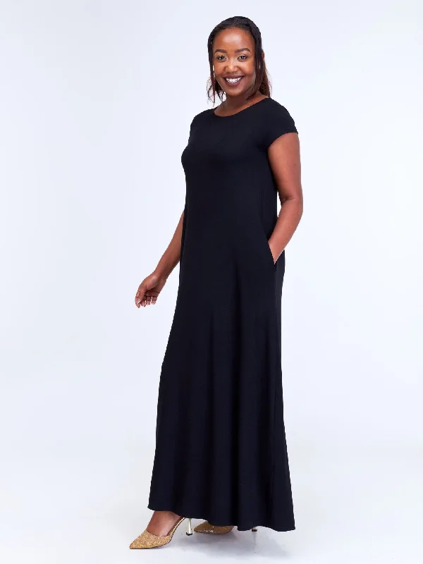 Shop Smart, Save Big!Leila Cap Sleeve Tent Maxi Dresses - Black