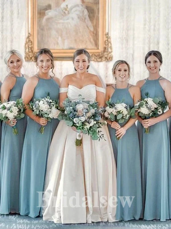 Act Fast – Limited Time Savings!A-line Simple Floor-Length Chiffon Cheap Popular Long Formal Bridesmaid Dresses BD191