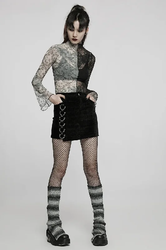 Time to Snag a Bargain!Skirt High Bottoms Asymmetric Micro Streetwear Short Waist Rings Mini Personalise Iron