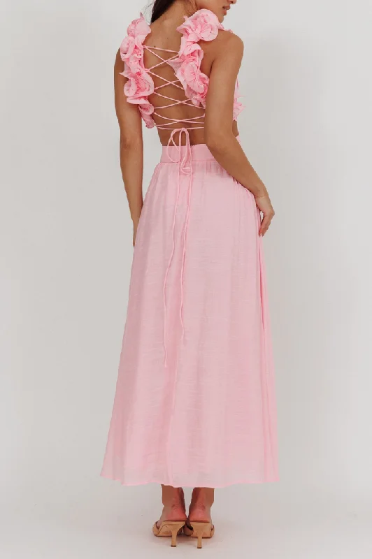 Shop More, Spend Less!ANYA BACK CUT-OUT MAXI DRESS - Pink