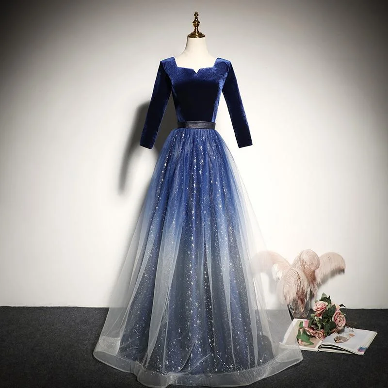 Best Price of the Season!Beautiful Tulle With Velvet Long Sleeves Prom Dress, New Style Bridesmaid Dress   cg15748