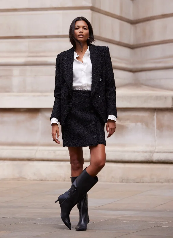 Get More, Spend Less – Shop Now!Black Boucle Mini Skirt