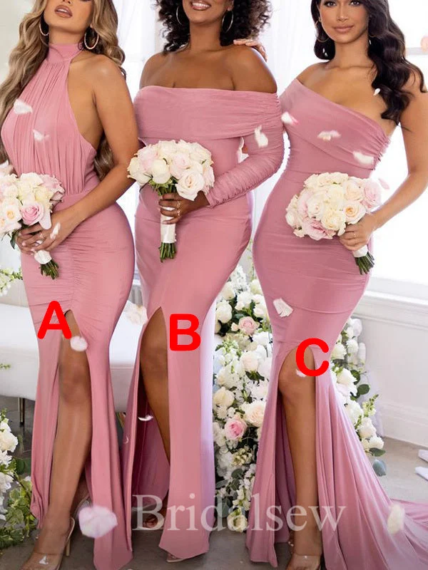 Bigger Savings, Better Shopping!Charming Mismatched Pink Mermaid Elegant Long Formal Bridesmaid Dresses BD168