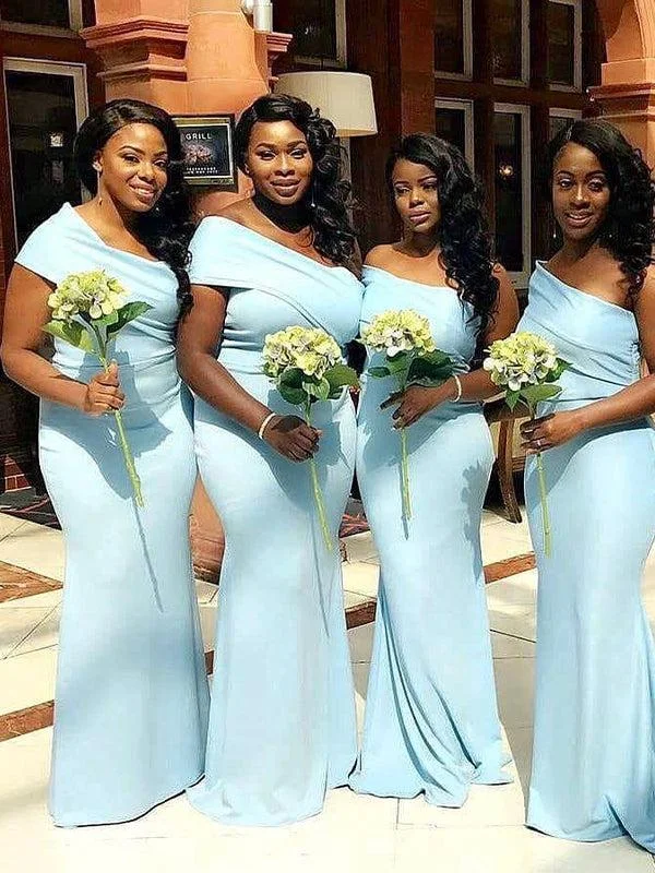 The Best Sale of the Year!Charming Popular One Shoulder New Plus Size Modest Long Formal Bridesmaid Dresses BD208