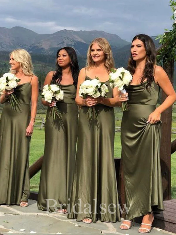 Price Drop Alert!Charming Spaghetti Straps Simple Cheap Elegant Long Formal Bridesmaid Dresses BD174