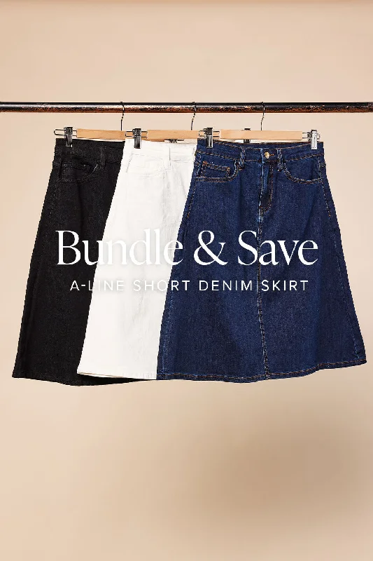 Instant Savings Await!The Denim Short A-Line Skirt Bundle