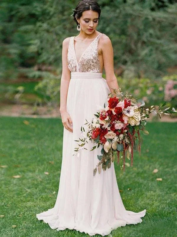 More Discounts, More Joy!Deep V-neck Bridesmaid Dresses, Open Back Long 2020 Bridesmaid Dresses
