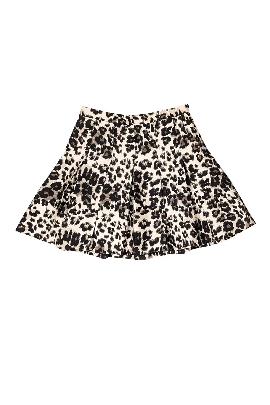 Your Shopping Spree Starts Here!Diane von Furstenberg - Beige & Black Leopard Print Pleated Skirt Sz 6