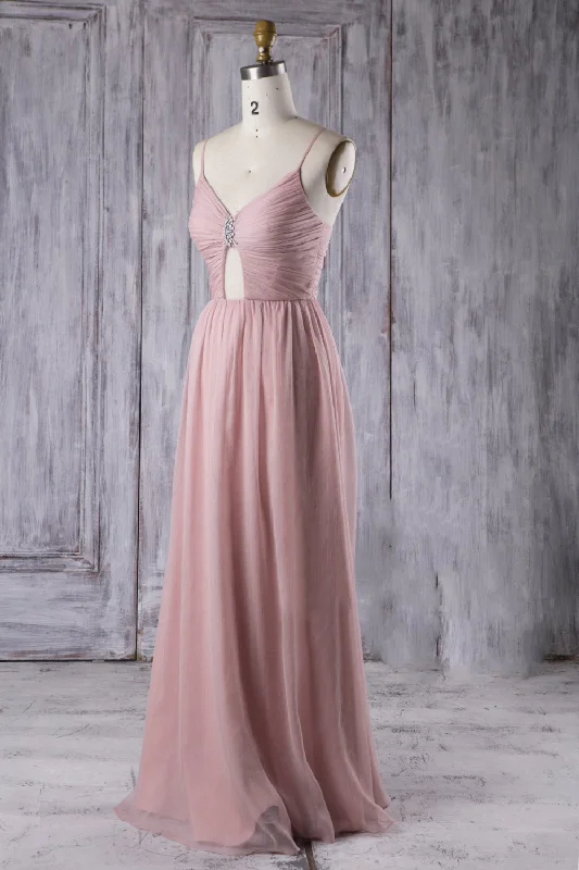 Hottest Discounts of the Year!Dream Long Chiffon Bridesmaid Dress with Ruched Bodice