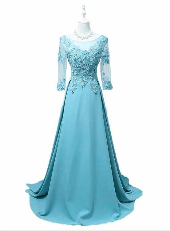 Get It Before It’s Gone!Elegant Round Neckline Blue Floor Length Party Dress, Blue Bridesmaid Dress prom dress    cg13282
