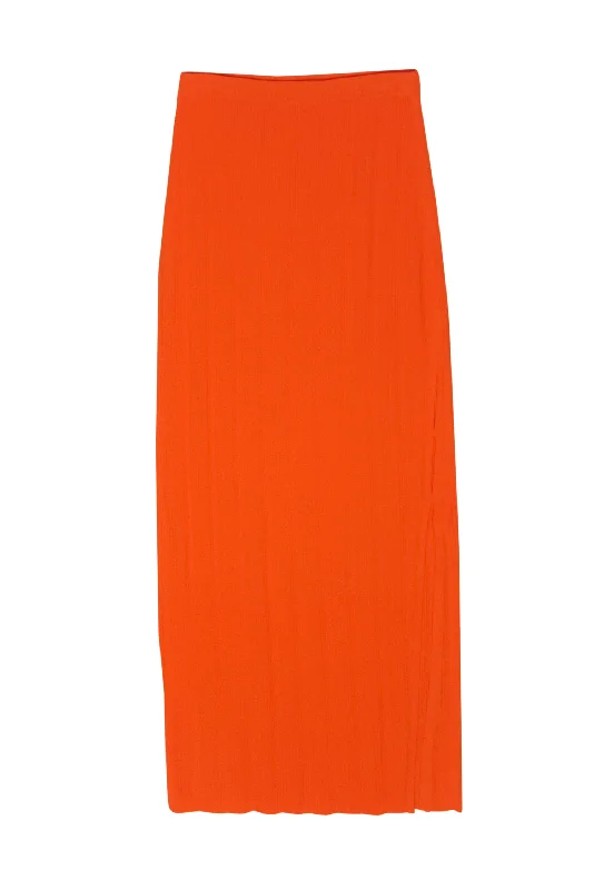 Amazing Prices You Can’t Resist!Frame - Orange Ribbed Knit Side Cut Out Fitted Skirt Sz XS