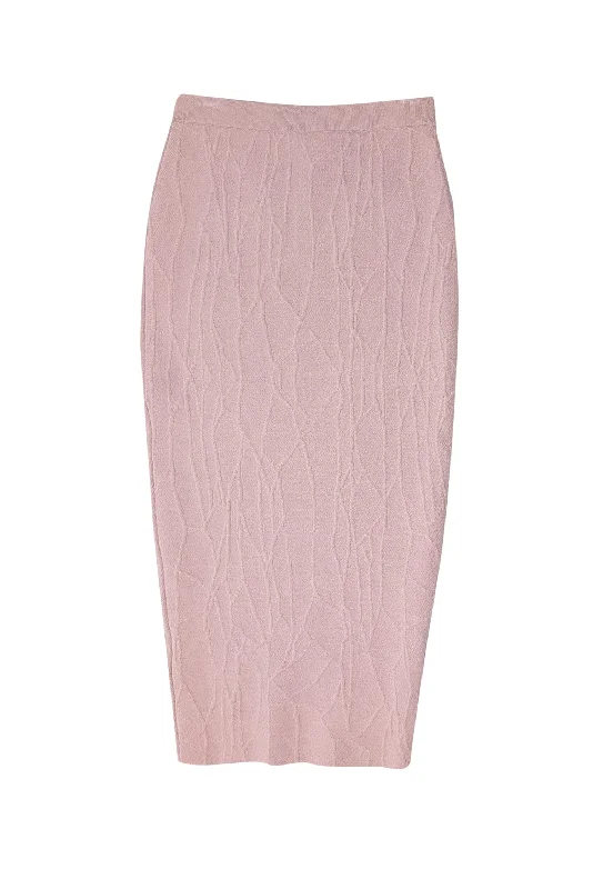 Crazy Discounts Inside!Jonathan Simkhai - Light Blush Pink Textured Intarsia Knit Pencil Skirt Sz S