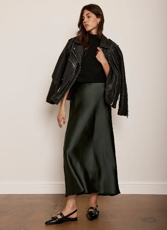 Great Deals, Just for You!Khaki Satin Maxi Slip Skirt