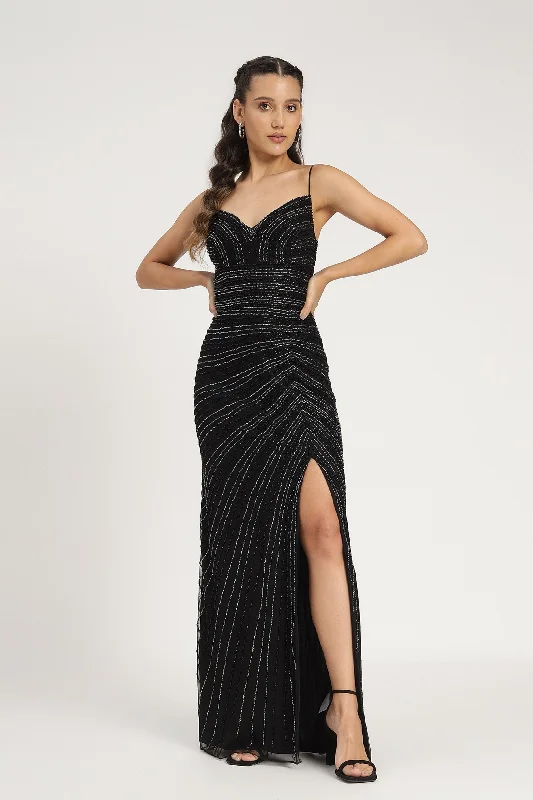 Limited Edition, Limited Price!Kimberly Embellished Maxi Dress in Black