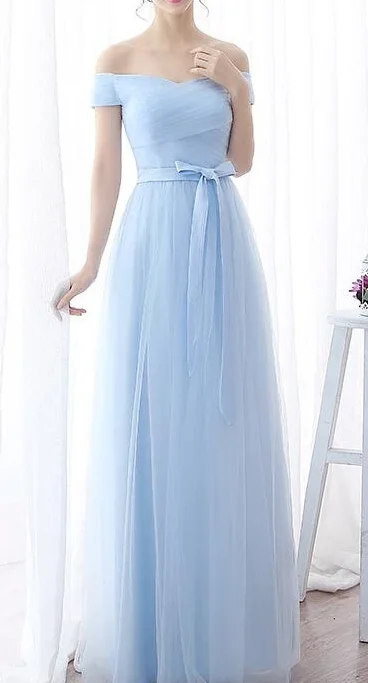 Limited Stock Available!Light Blue Off The Shoulder Simple Pretty Bridesmaid Dress, Light Blue Party prom Dress 2020  cg4109