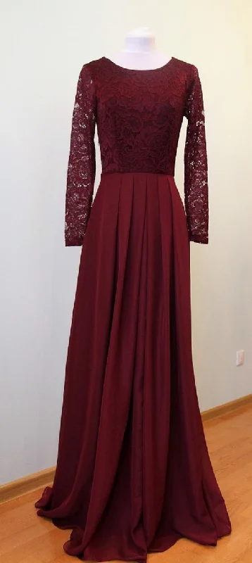 Special Offer – Act Fast!Long burgundy lace dress for bridesmaids Burgundy prom bridesmaid dress  cg8891