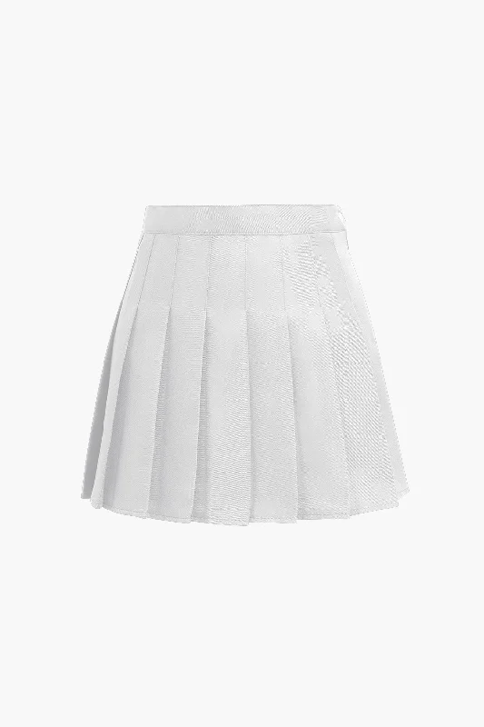 Your Shopping Wish, Our Discount Command!Basic Pleated Mini Skirt