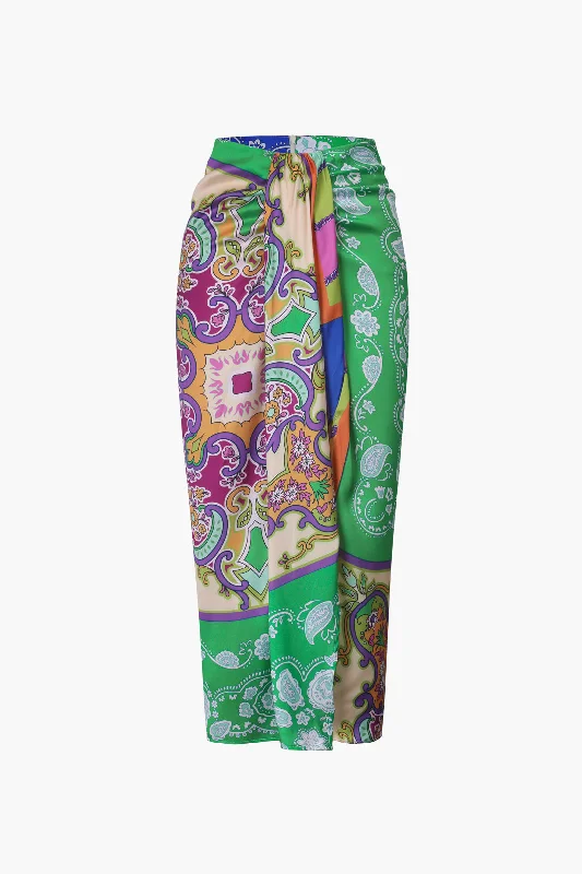 Shop Now and Save!Paisley Print Ruched Midi Skirt
