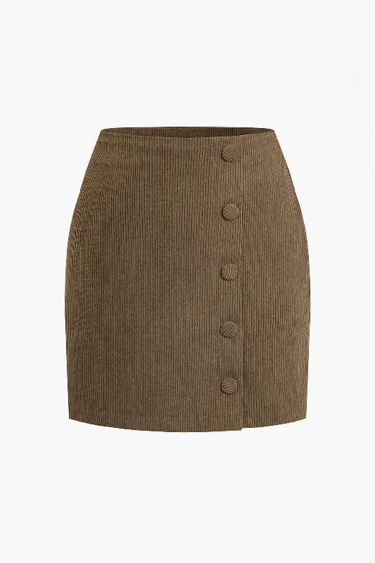 Exclusive Savings This Week!Solid Corduroy Mini Skirt