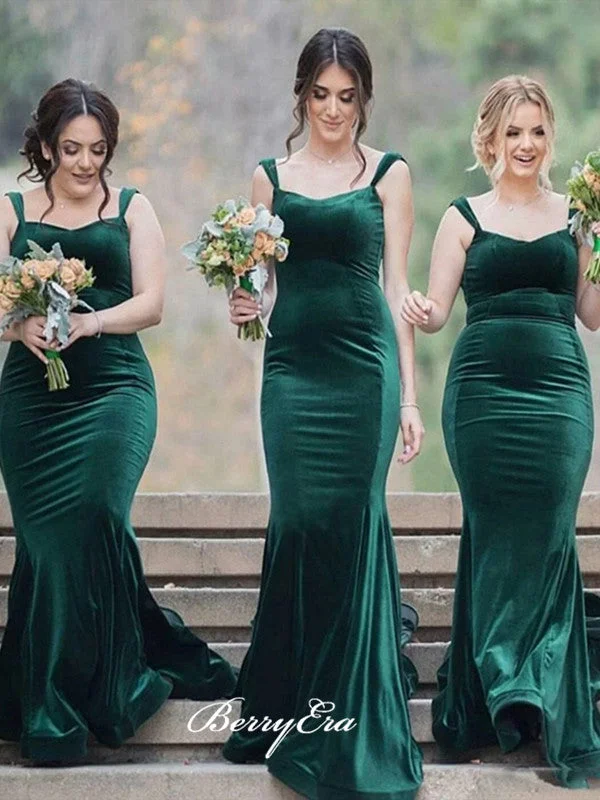 Don’t Wait – Shop Today!Mermaid Design Wedding Bridesmaid Dresses, Velvet Bridesmaid Dresses