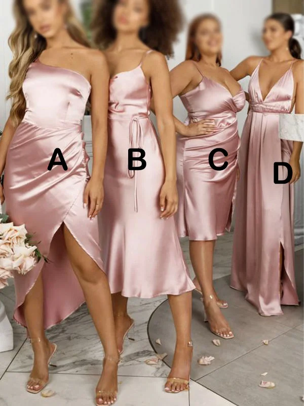 Huge Price Cuts Await!Mismatched Charming Simple Spaghetti Straps Best Elegant Long Popular Bridesmaid Dresses BD214